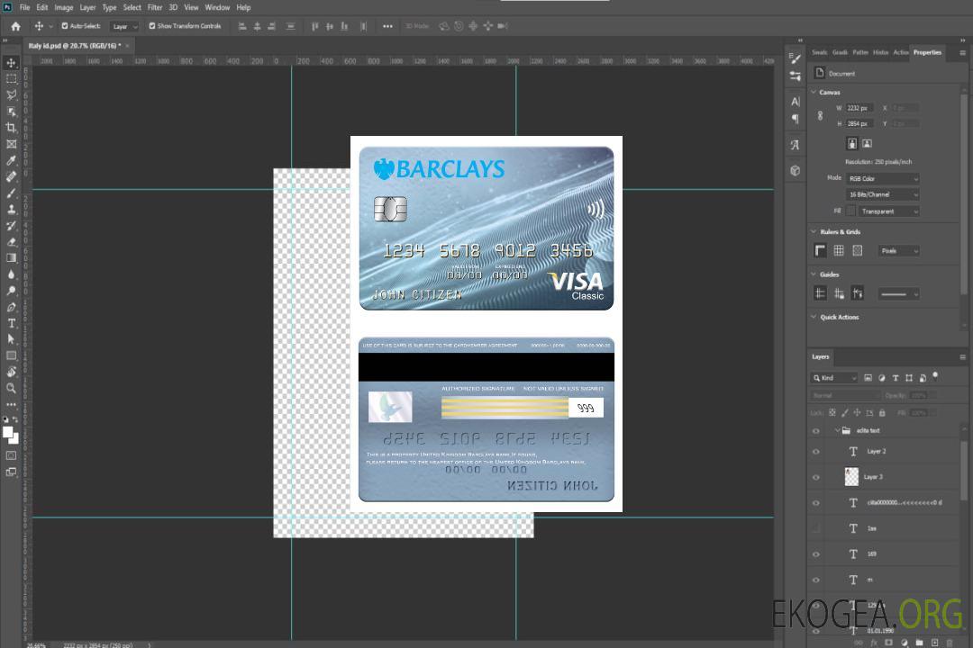 Carte Visa Classic de la banque Barclays du Royaume-Uni template